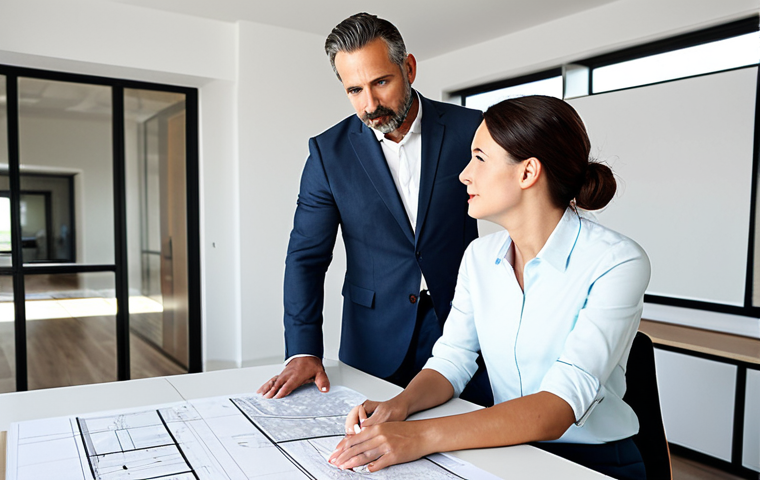 The Empathetic Architect**

"A professional architect, mid-conversation with a client (male, 40s, wearing smart casual attire) in a bright, modern architectural office. The architect (female, 30s, fully clothed in a modest business dress) is leaning slightly forward, actively listening with a warm, engaged expression. Architectural plans are spread out on a large table between them. Soft, diffused lighting, demonstrating attentiveness and understanding. Safe for work, appropriate content, fully clothed, professional, perfect anatomy, natural proportions, high-quality rendering."

**