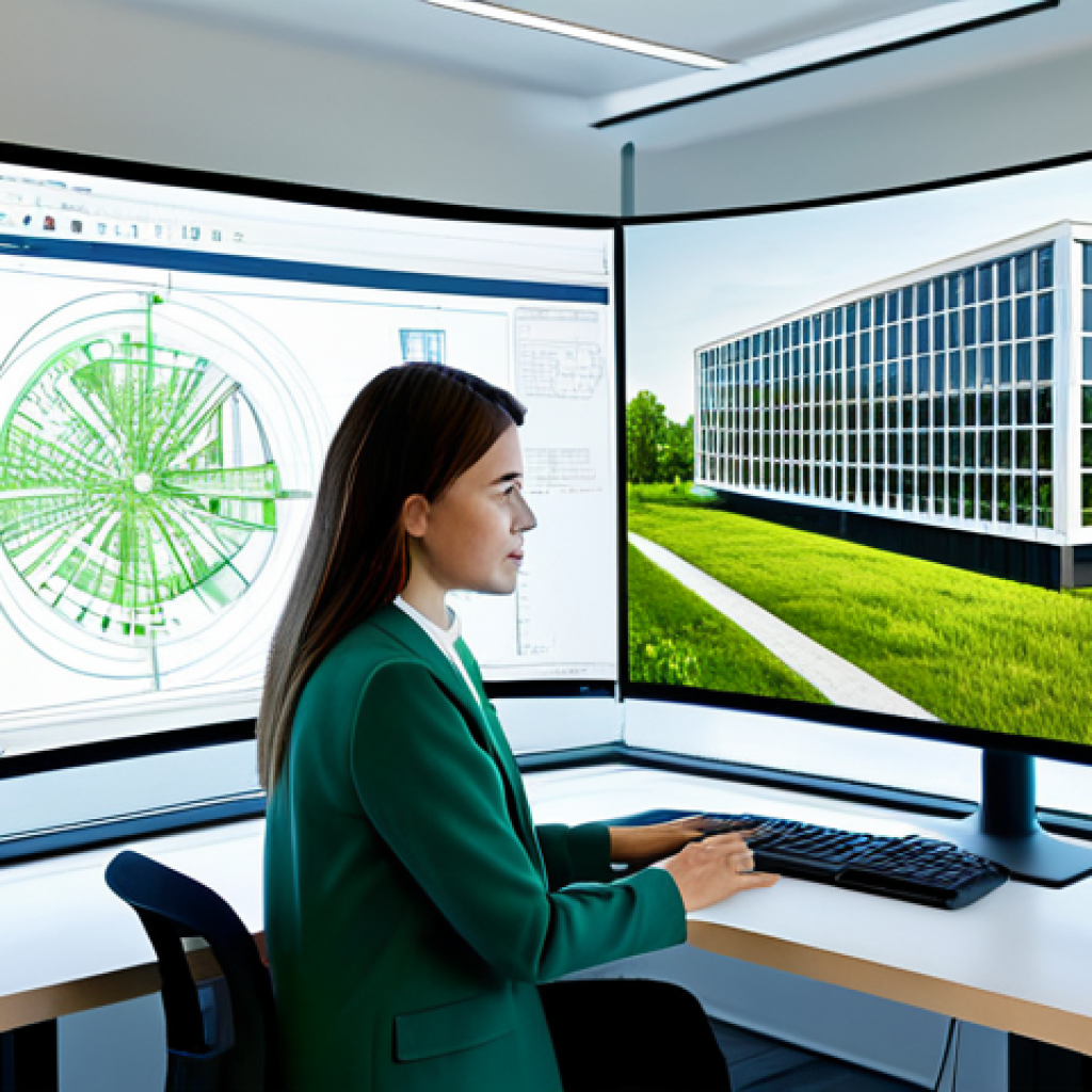 건축 설계와 컴퓨테이셔널 디자인 사례 - Computational Design Visualization**

"A brightly lit, modern architectural office. A female archite...