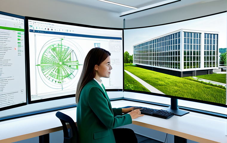 건축 설계와 컴퓨테이셔널 디자인 사례 - Computational Design Visualization**

"A brightly lit, modern architectural office. A female archite...