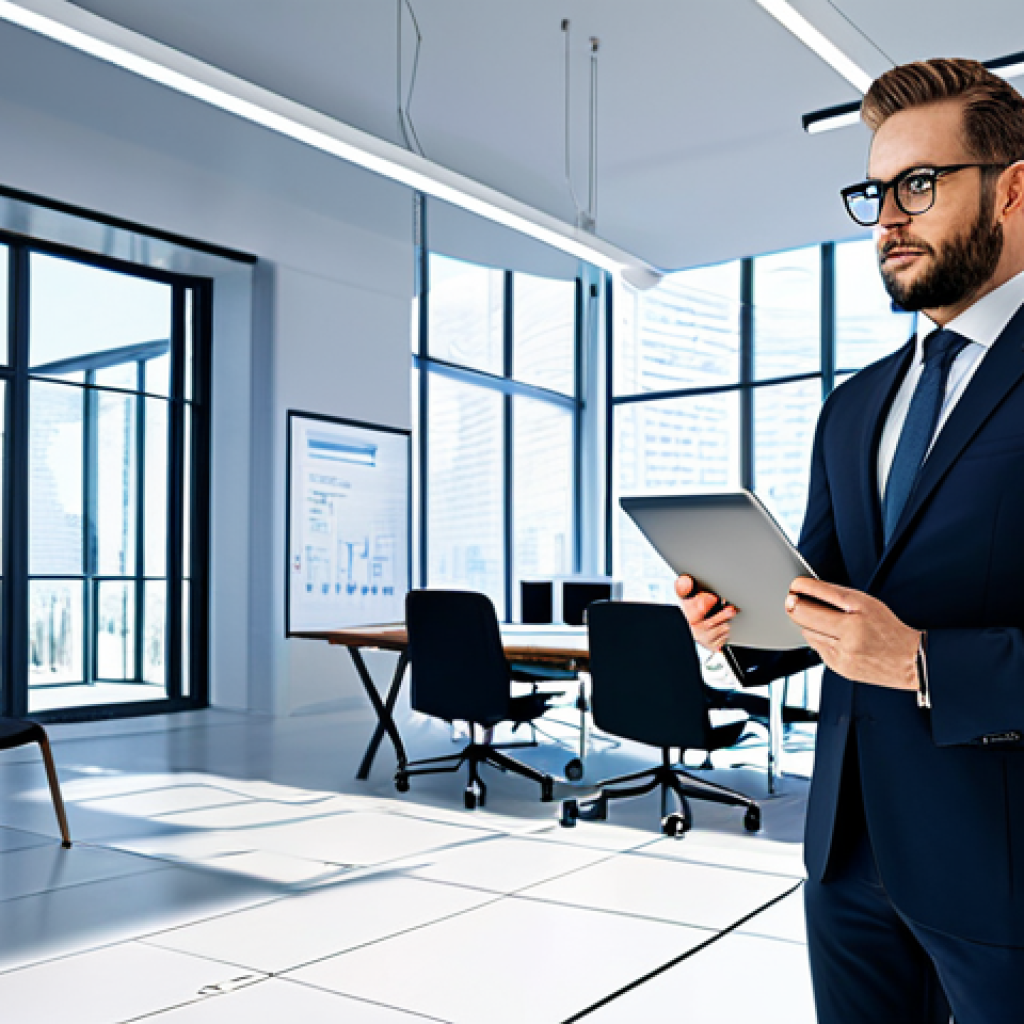 건축 실무에서의 자기 계발 노하우 - **

"A modern architect, fully clothed in professional attire, standing confidently in a bright, ope...