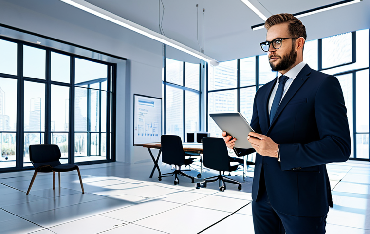 건축 실무에서의 자기 계발 노하우 - **

"A modern architect, fully clothed in professional attire, standing confidently in a bright, ope...