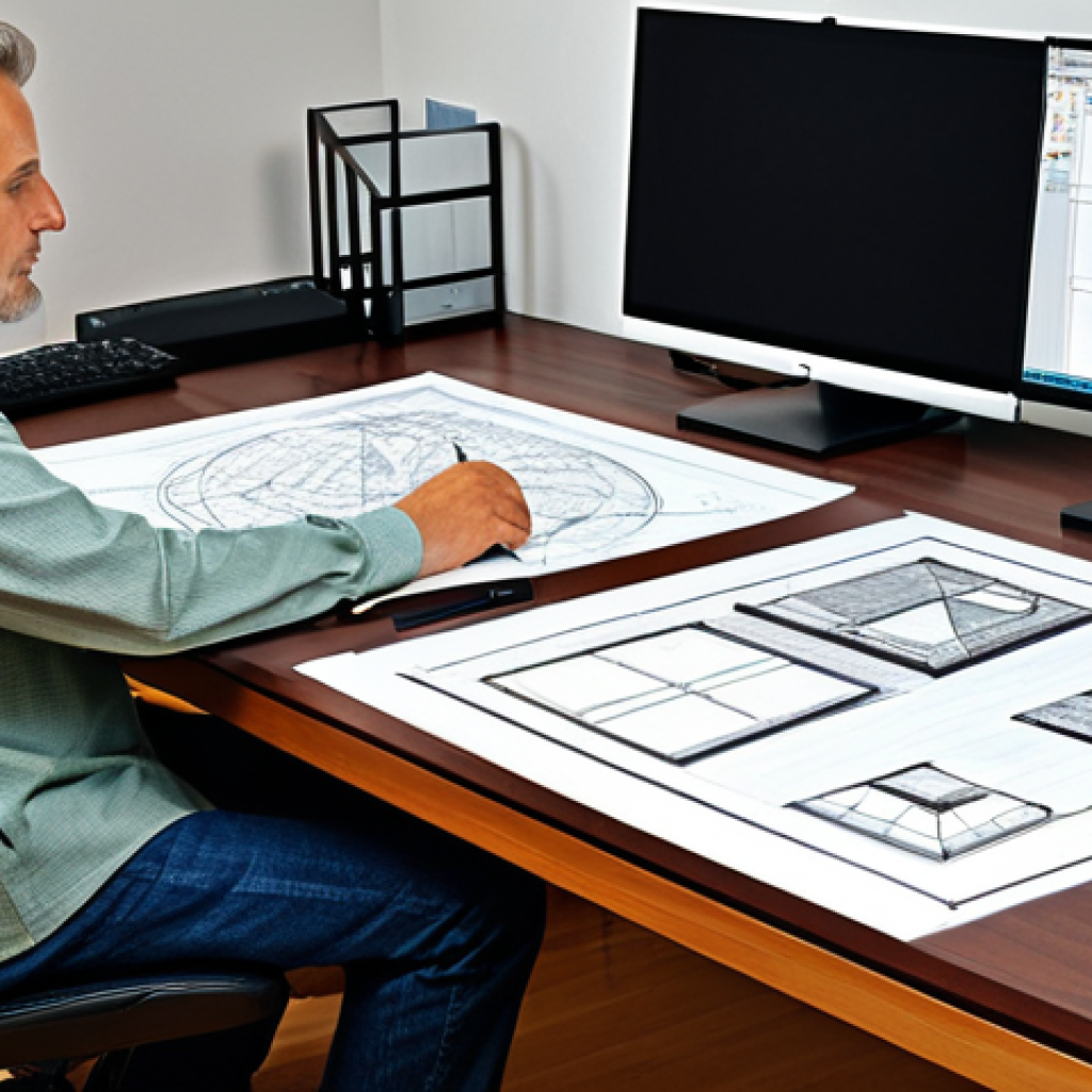건축 실무에서 활용 가능한 도구 - Architectural Drawing Evolution**

"An architect's desk, transitioning from traditional drafting too...