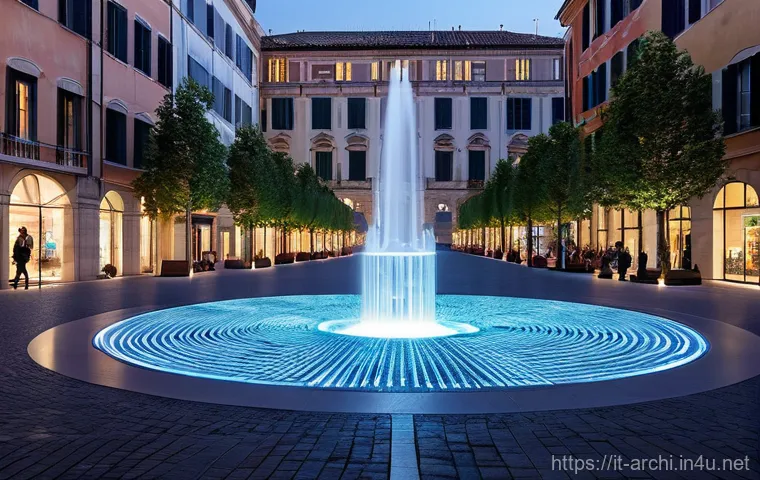 건축 설계와 공공 디자인 - **Prompt:** A serene and inclusive urban park in a major Italian city, designed with strong biophili...