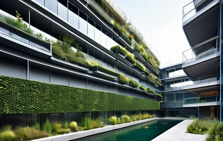 건축 설계에서 기후 변화 고려하기 - **Prompt 1: "Breathing Architecture with Innovative Materials"**
    A futuristic yet harmonious urb...