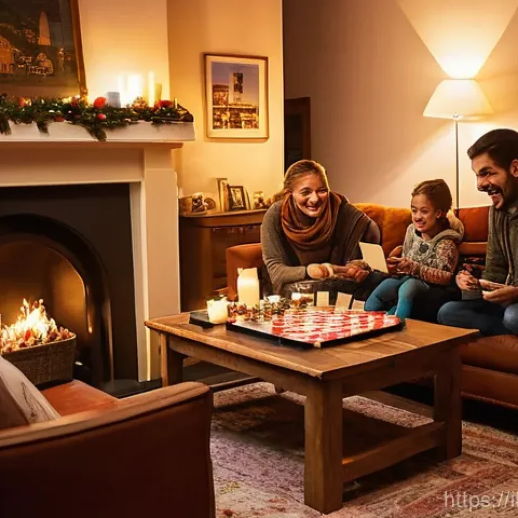 건축 실무에서의 팀워크 강화 방법 - **Prompt:** A cozy and vibrant Italian family living room during a festive evening. A diverse family...