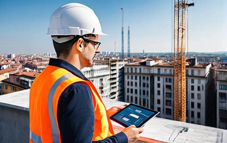 건축가의 현장 경험 사례 - **Prompt:** A skilled female architect, wearing a professional but practical outfit including a safe...