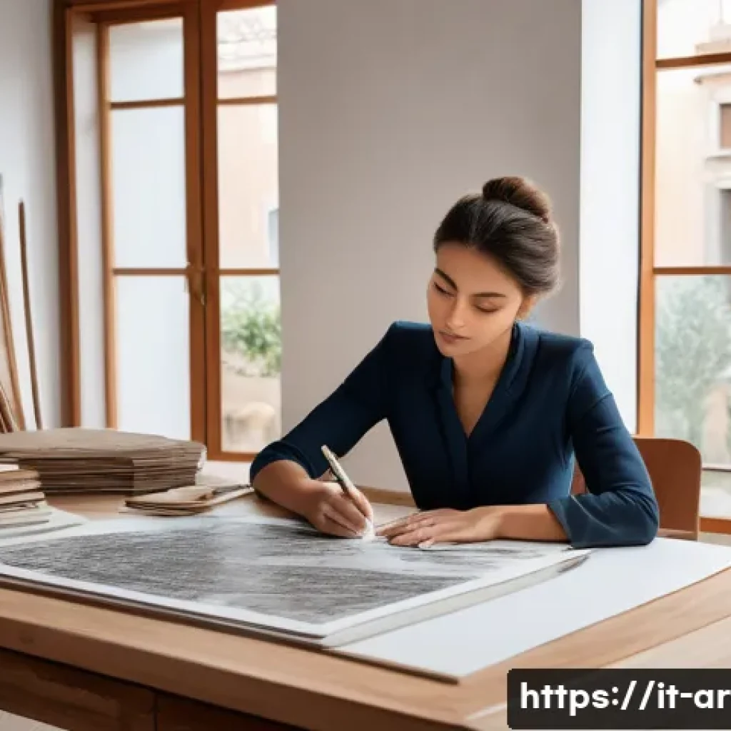 건축 실무에서 클라이언트 관리의 기술 - A female architect, with a warm and attentive expression, sits across a polished wooden desk from a ...