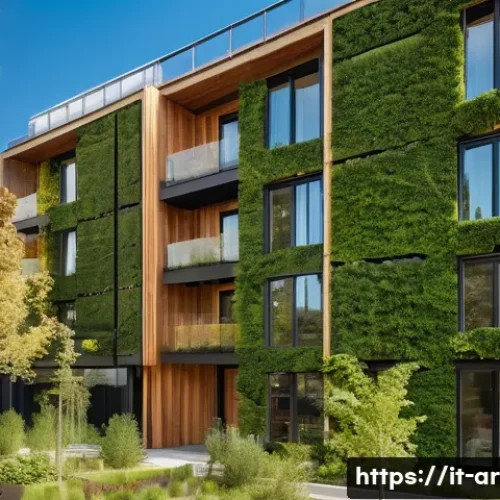 건축가가 알아야 할 최신 건축기술 - A modern sustainable residential building exterior showcasing biodegradable hemp fiber insulation pa...