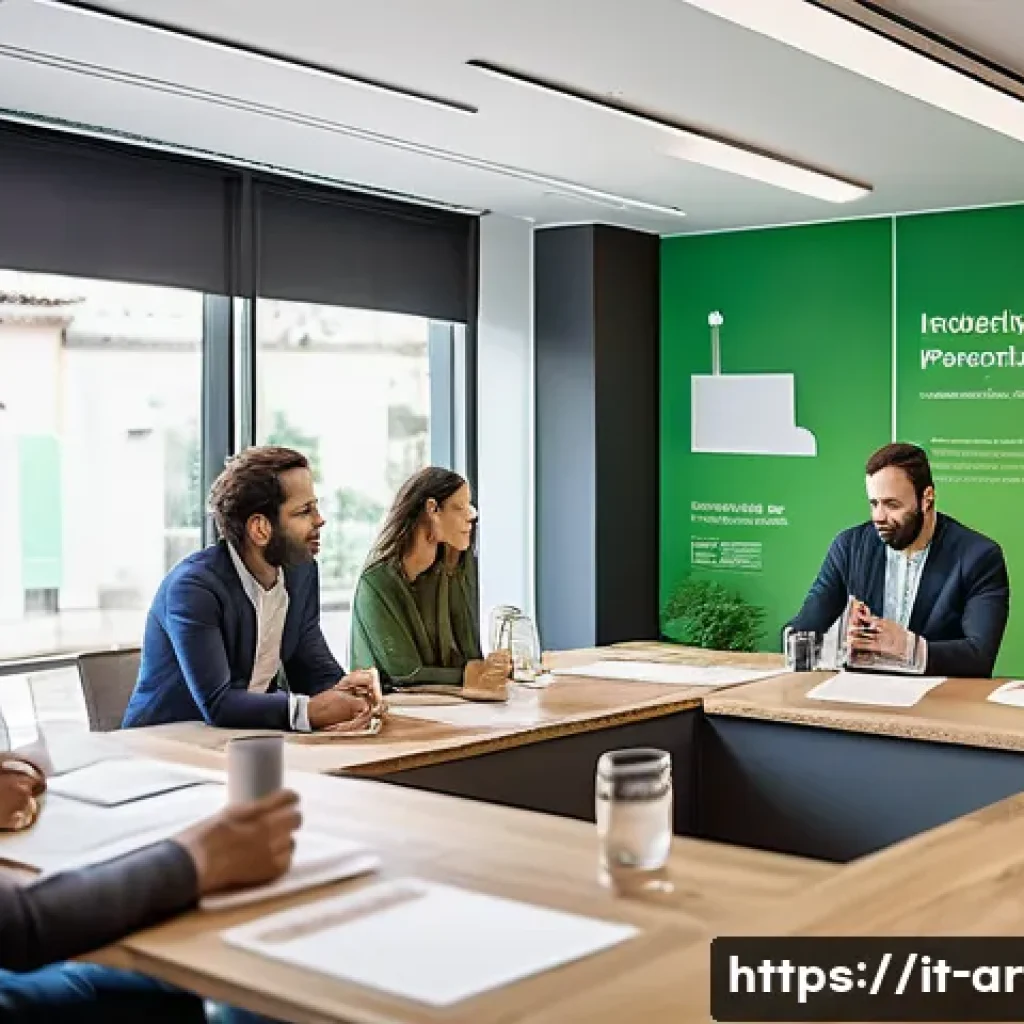 건축가 협회 및 네트워크 가입 팁 - A professional networking event for architects in a modern Italian city setting, showing a diverse g...