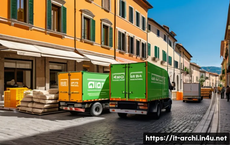 건축 프로젝트의 경제적 영향 평가 사례 - A bustling small Italian town construction site scene during daytime, featuring diverse construction...