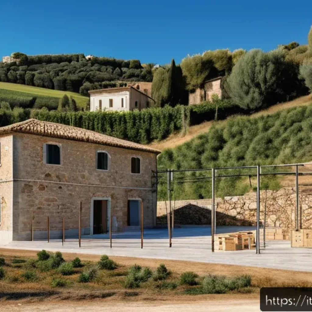 건축 프로젝트 사례 분석 - A contemporary Italian architectural site showcasing the harmonious integration of traditional local...