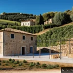 건축 프로젝트 사례 분석 - A contemporary Italian architectural site showcasing the harmonious integration of traditional local...