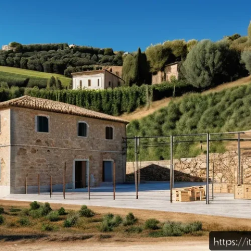 건축 프로젝트 사례 분석 - A contemporary Italian architectural site showcasing the harmonious integration of traditional local...