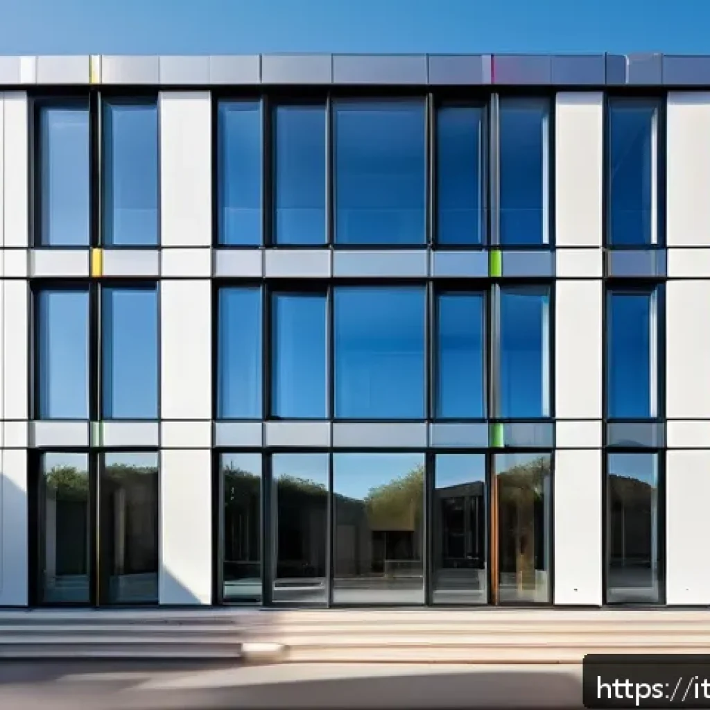 건축가가 알아야 할 에너지 절약 설계 - A modern residential building facade showcasing advanced thermal insulation using slim aerogel panel...