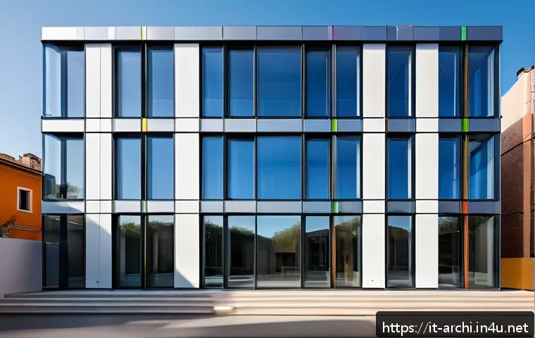 건축가가 알아야 할 에너지 절약 설계 - A modern residential building facade showcasing advanced thermal insulation using slim aerogel panel...