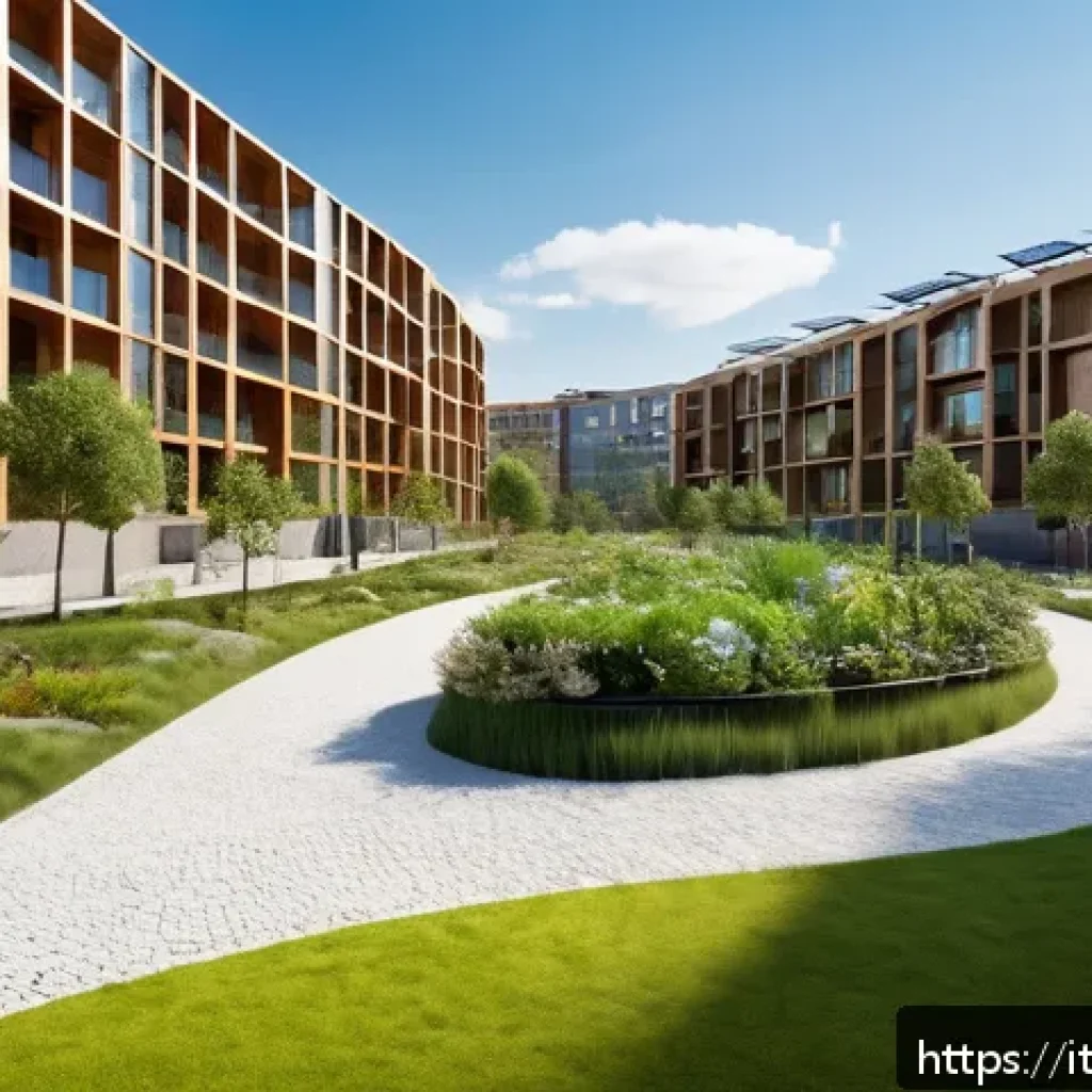 건축 관련 공모전 참여 사례 - A modern urban park design emphasizing sustainability and innovation, featuring lush green spaces in...