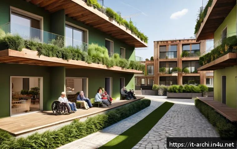 건축 설계의 윤리적 문제와 해결 - A modern sustainable urban neighborhood in Italy’s historic city center, blending ancient stone buil...