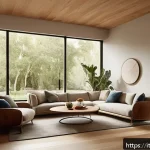 건축 설계에서 고객 니즈 파악하기 - A warm and inviting contemporary living room designed with sustainable materials such as FSC-certifi...